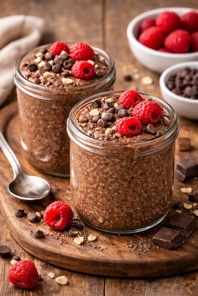 High Protein Chocolate Chia Seed Pudding