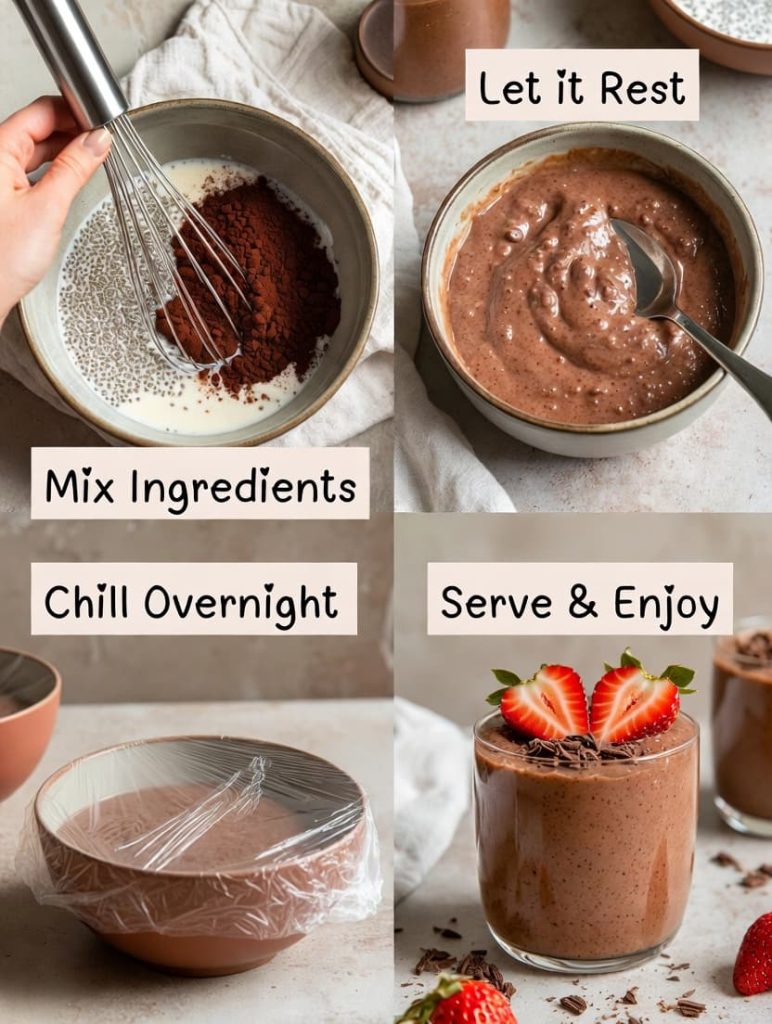 prepration of High Protein Chocolate Chia Seed Pudding