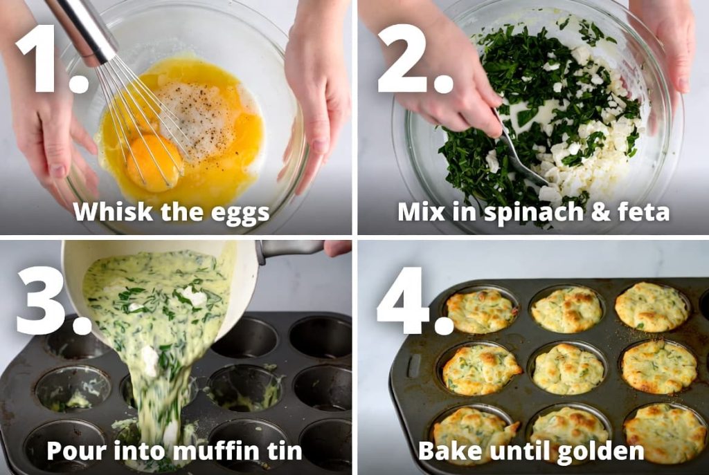 5 Ingredient Spinach Feta Egg Muffins