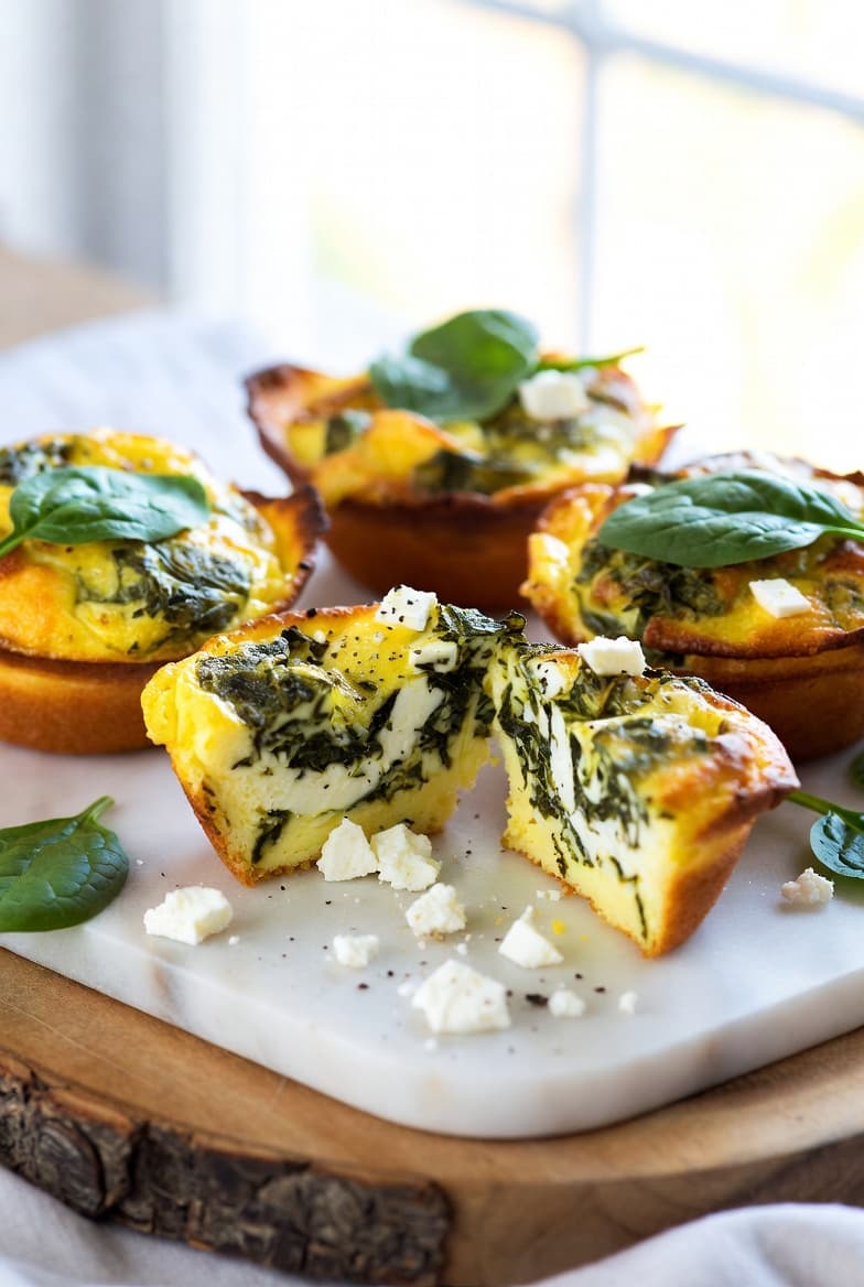 5 Ingredient Spinach Feta Egg Muffins