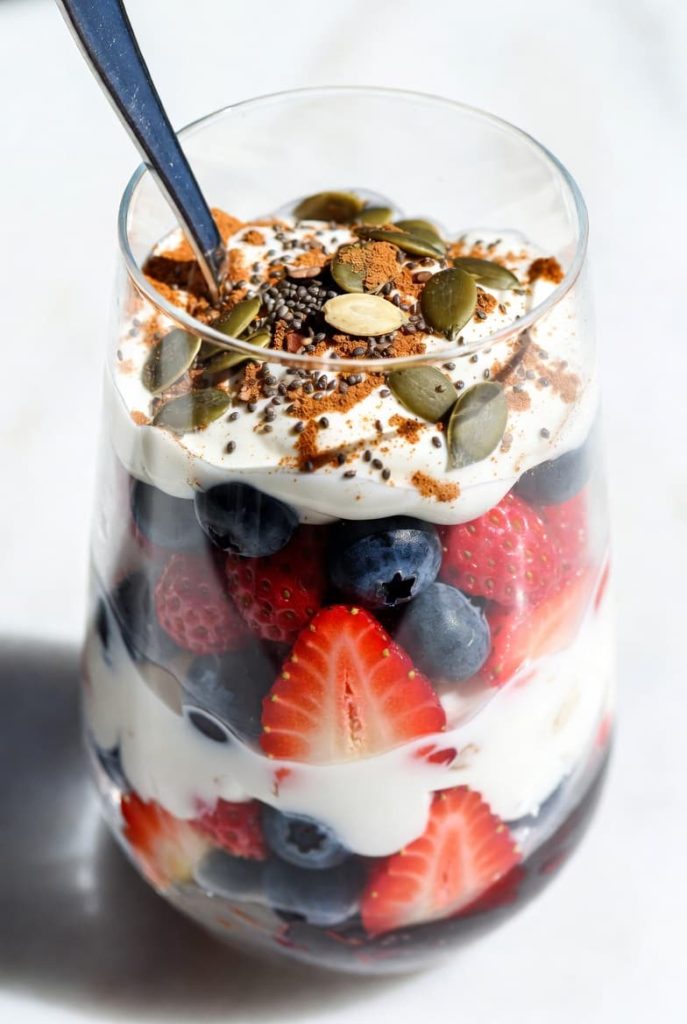 Greek Yogurt Berry and Seed Parfait