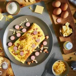 High-Protein Sausage & Cheese Omelette - recipe card