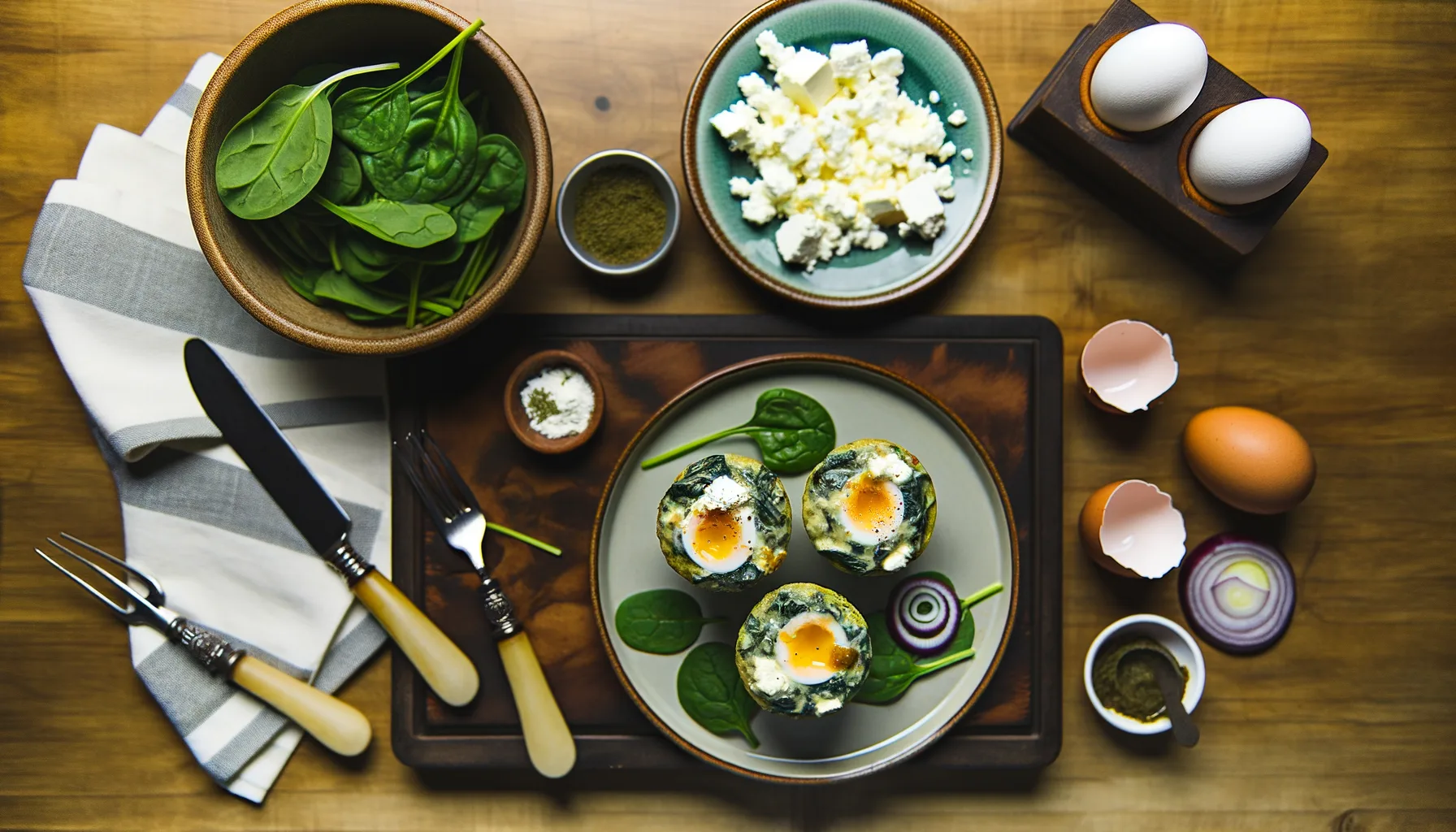 Spinach & Feta Protein Egg Muffins