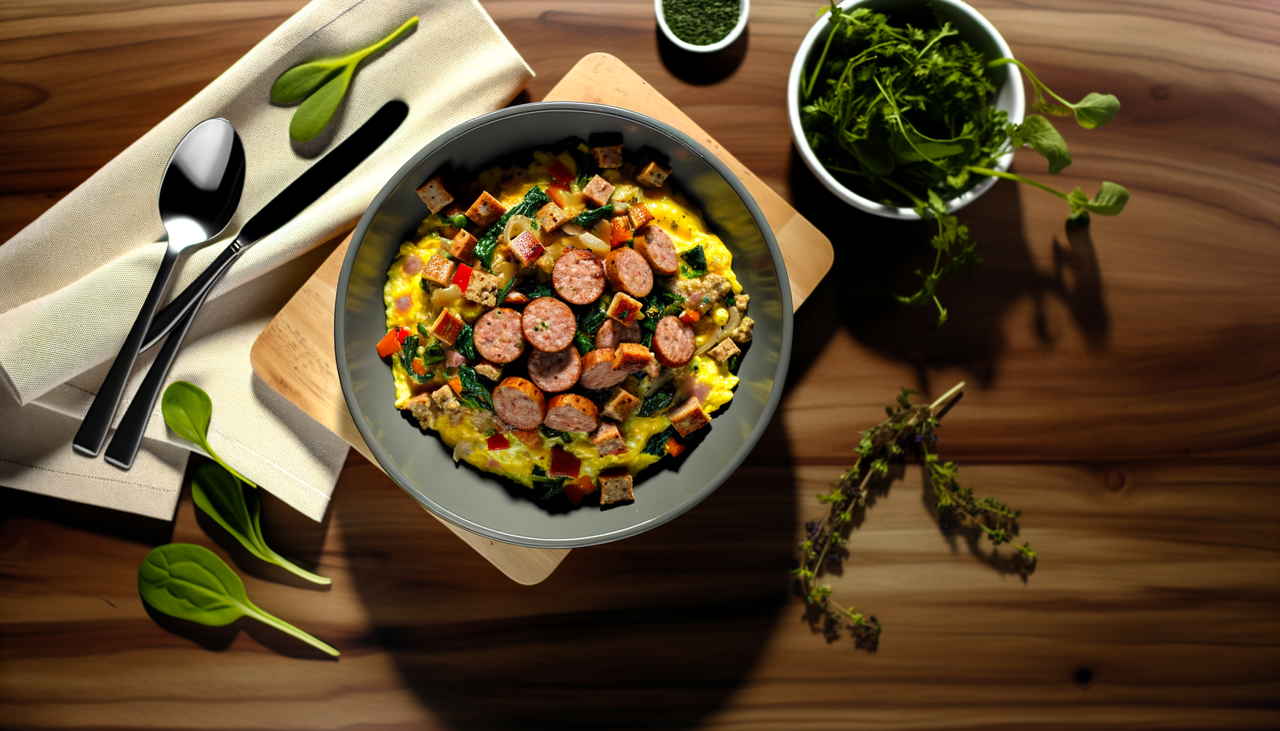 Turkey Sausage Egg Scramble Bowl