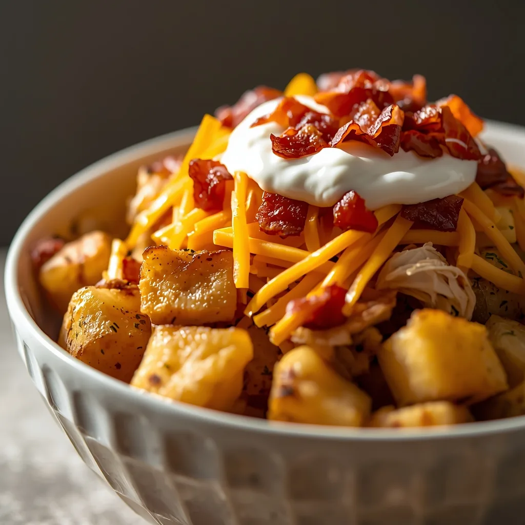 Air Fryer Loaded Baked Potato Bowl - recipe card