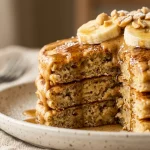 Banana Peanut Butter Protein Pancakes - recipe card