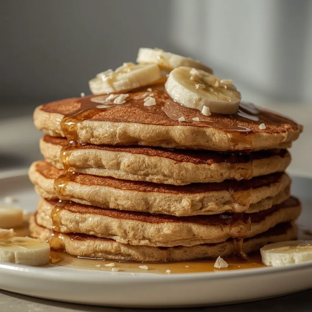 High Protein 3 Ingredient Banana Oatmeal Pancakes
