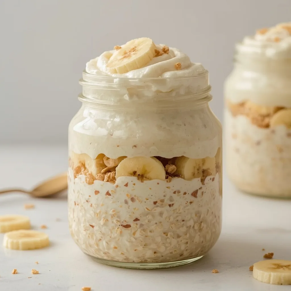 High Protein Banana Cream Pie Overnight Oats