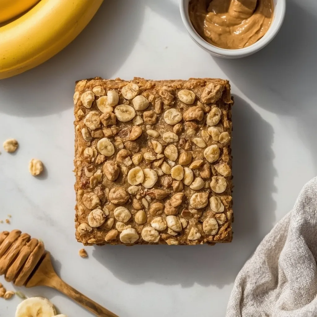 High Protein Banana Peanut Butter Oatmeal Bars