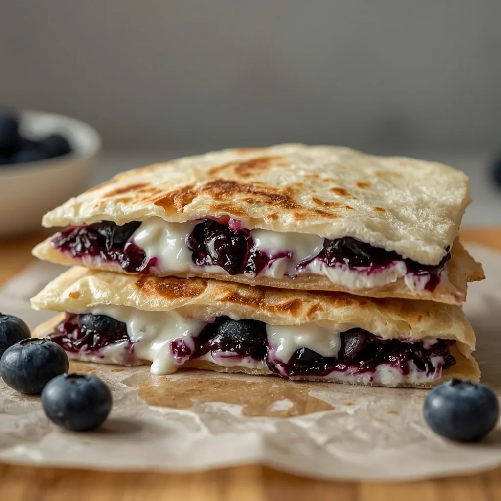 High Protein Blueberry Breakfast Quesadilla