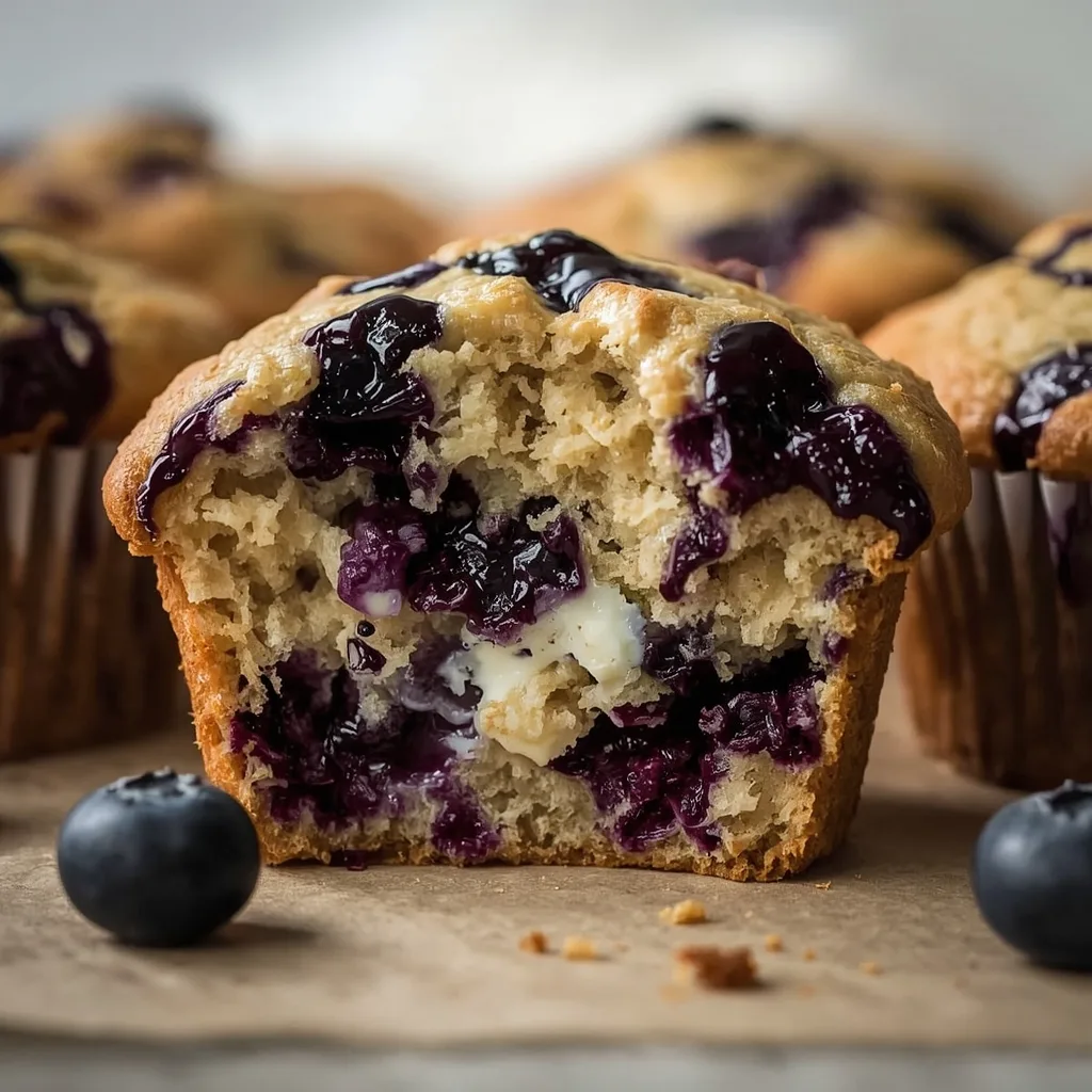 High Protein Blueberry Cream Cheese Protein Muffins