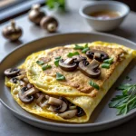 Mushroom & Swiss Protein Omelette - recipe card