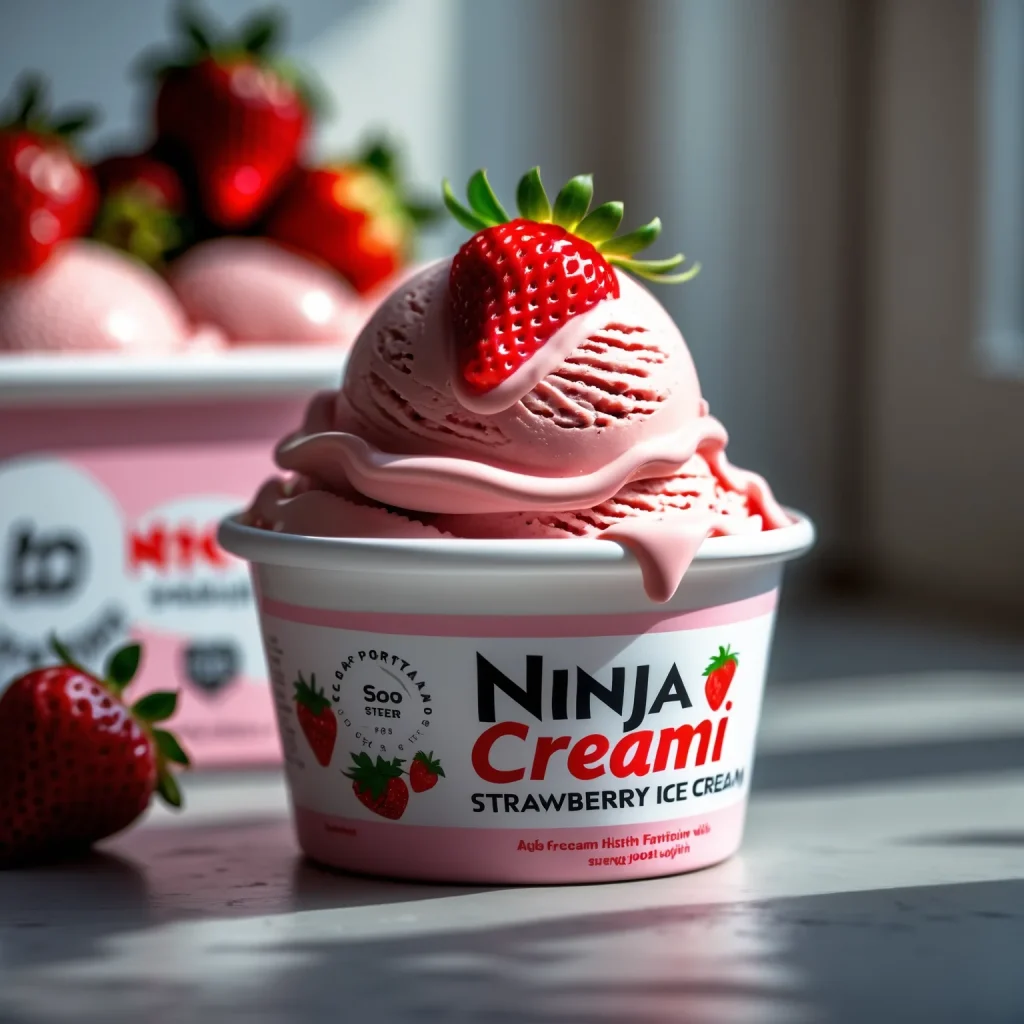 Ninja Creami Strawberry Protein Ice Cream - recipe card