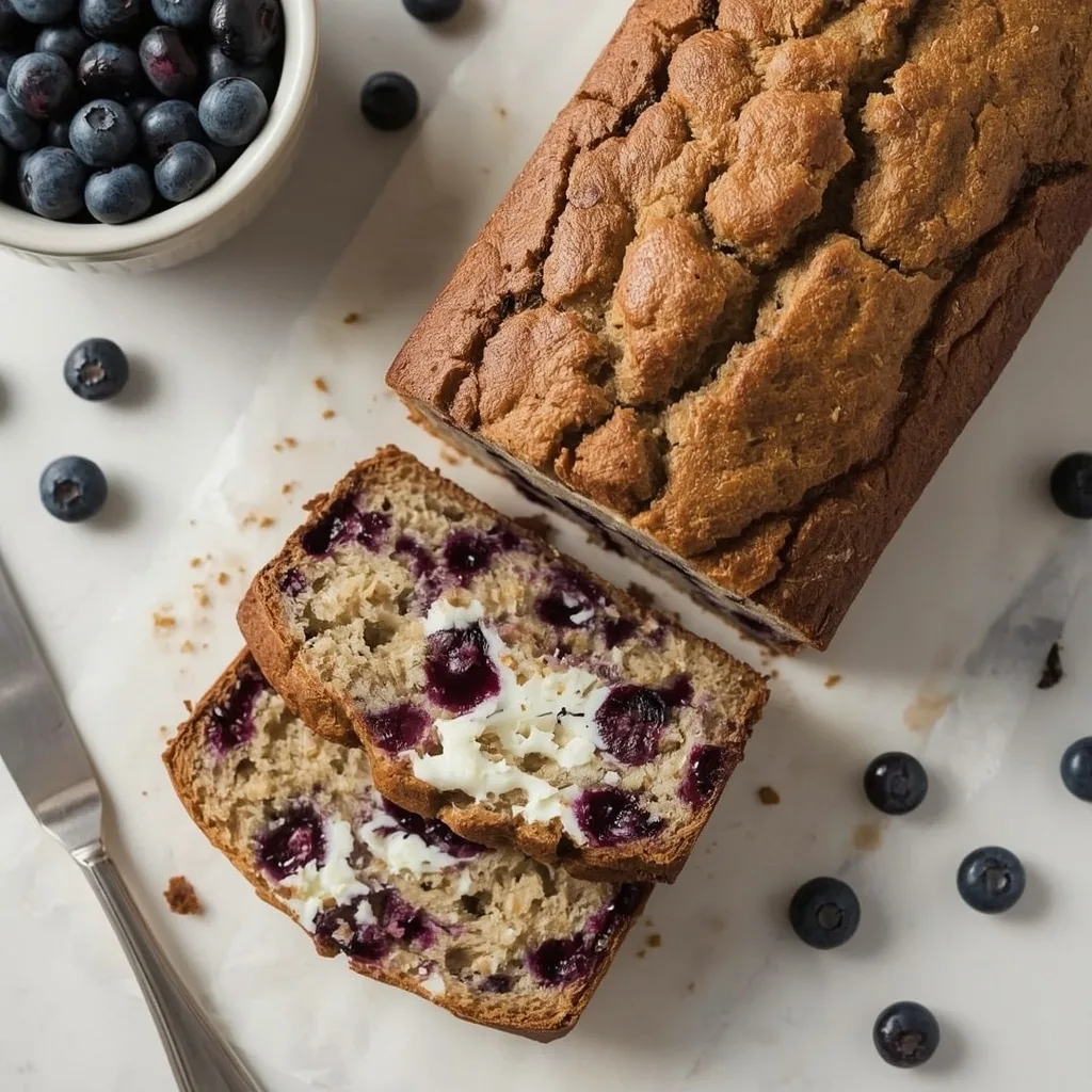 High Protein Cottage Cheese Blueberry Bread