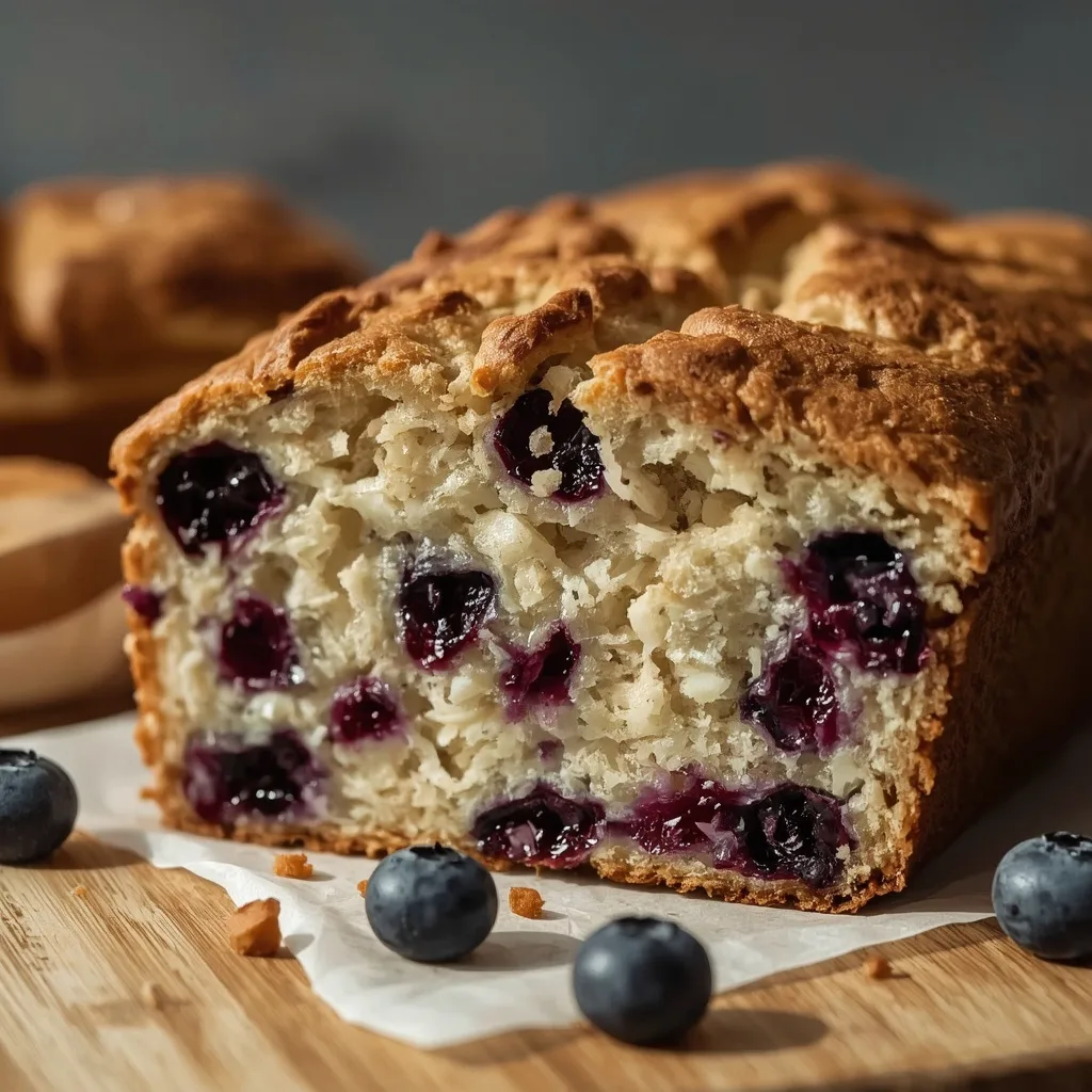 High Protein Cottage Cheese Blueberry Bread