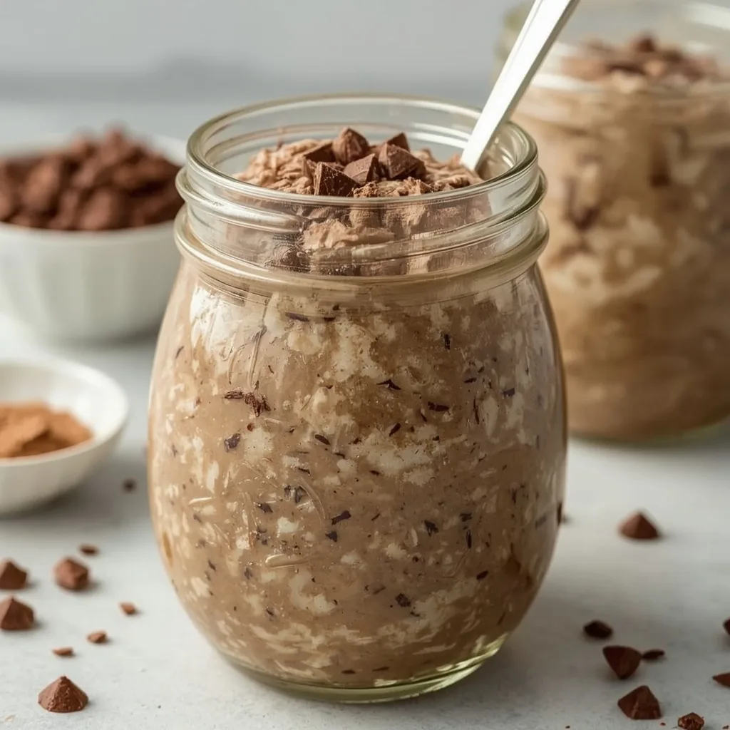 High Protein Creamy Brownie Batter Overnight Oats