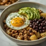 High Protein Ground Turkey Breakfast Bowls - recipe card