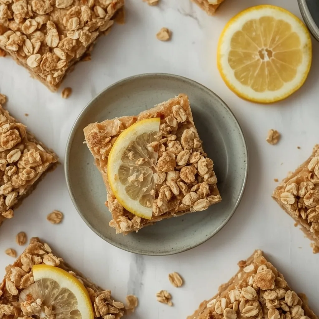High Protein Lemon Oatmeal Crumble Bars