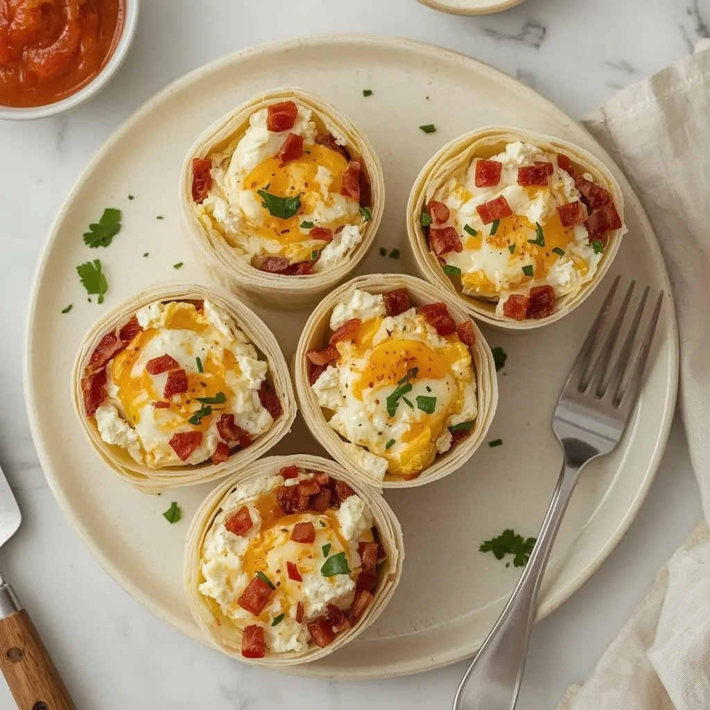 High Protein Low Carb Breakfast Roll Ups