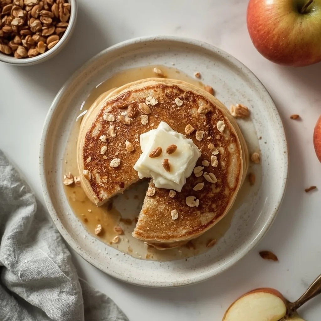 High Protein Oatmeal Apple Pancakes