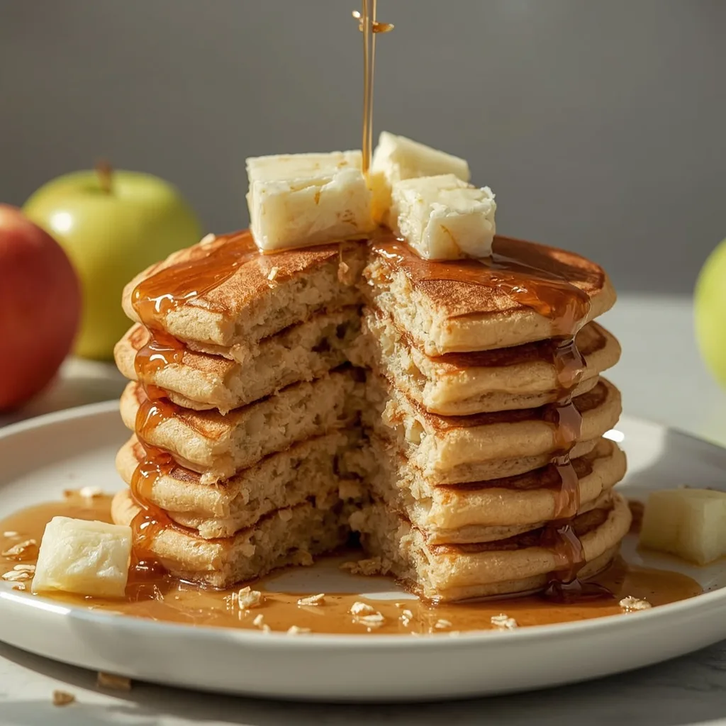 High Protein Oatmeal Apple Pancakes
