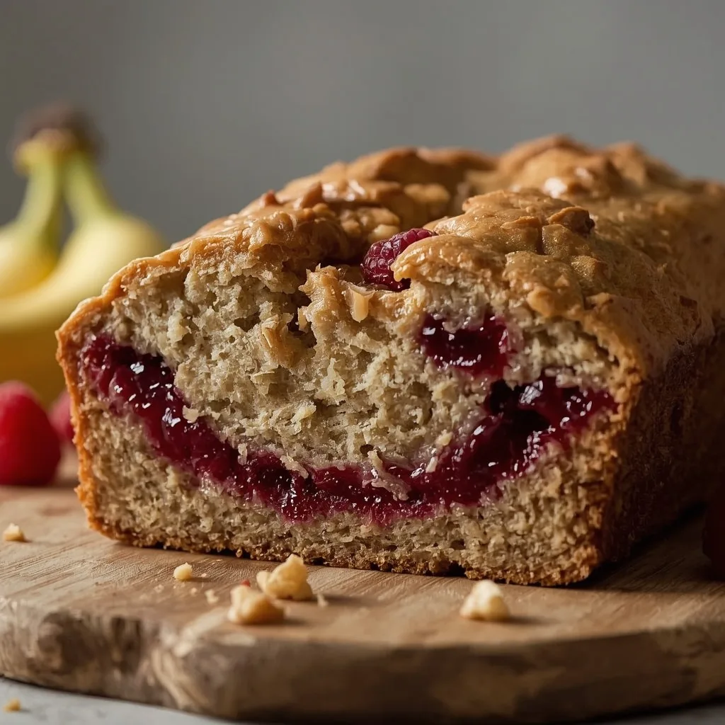 High Protein Peanut Butter Jelly Banana Bread