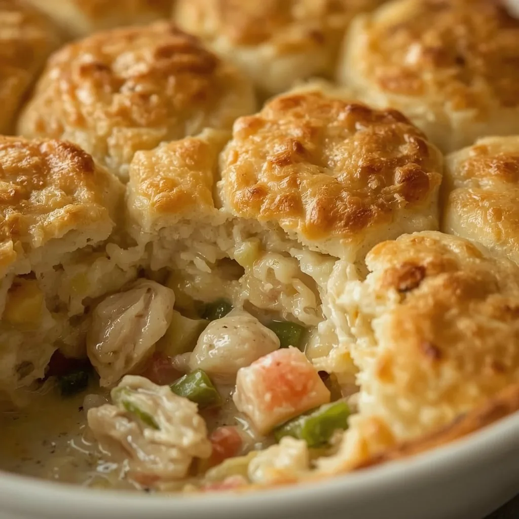 High Protein Red Lobster Biscuit Chicken Pot Pie