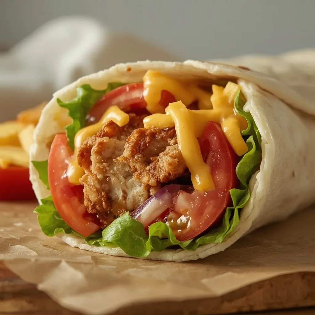 High Protein Air Fryer Chicken Wraps - recipe card