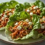 High Protein Buffalo Chicken Lettuce Wraps - recipe card