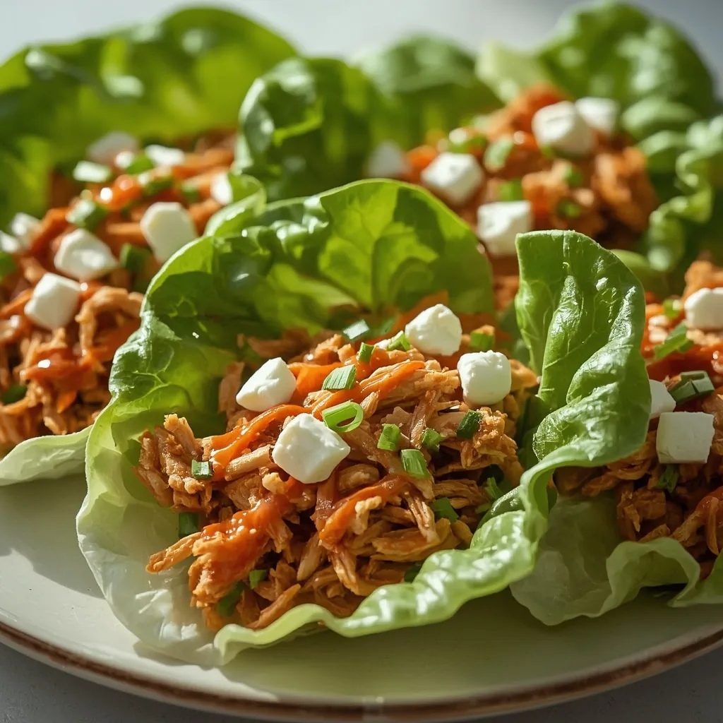 High Protein Buffalo Chicken Lettuce Wraps