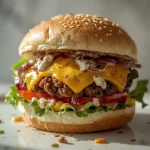 High Protein Cheeseburger Salad Bowl - recipe card