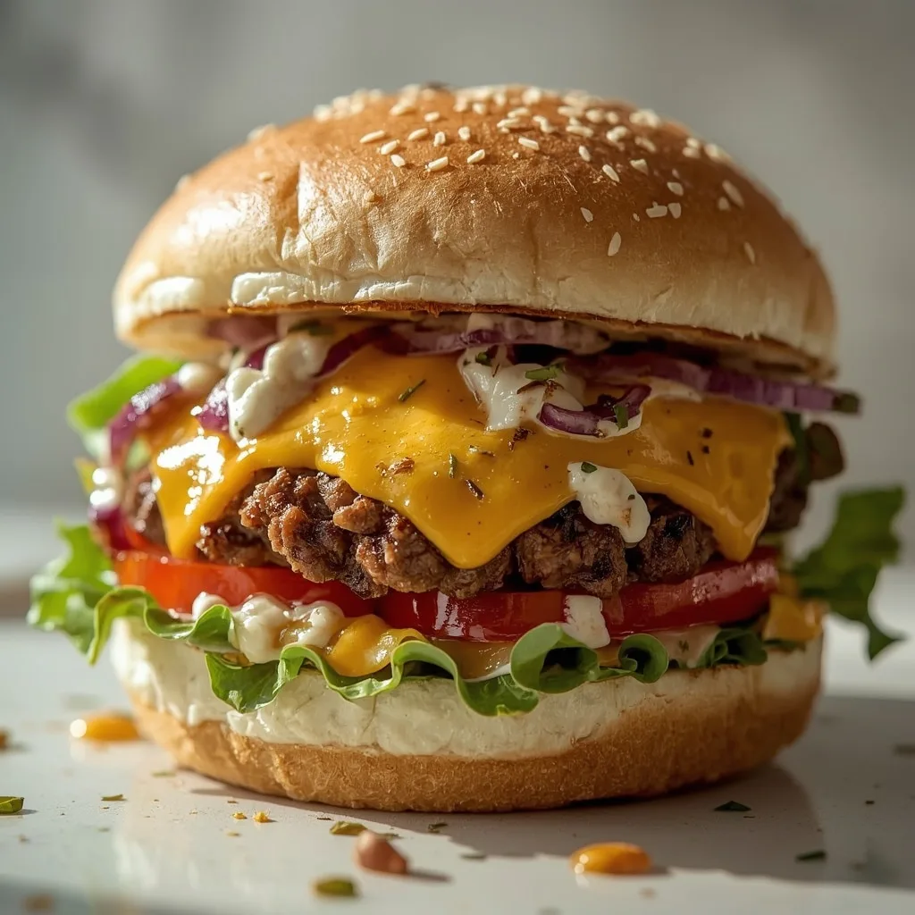 High Protein Cheeseburger Salad Bowl - recipe card