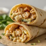 High Protein Cheesy Garlic Chicken Wraps - recipe card
