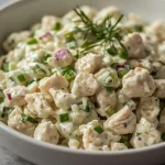 High Protein Cottage Cheese Chicken Salad - recipe card