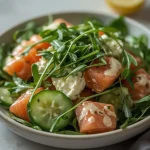 High Protein Cottage Cheese Salad with Smoked Salmon - recipe card