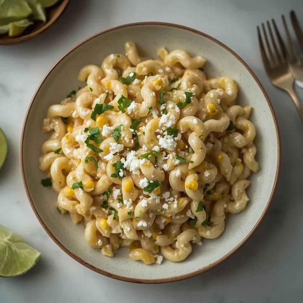 High Protein Creamy Street Corn Pasta Salad