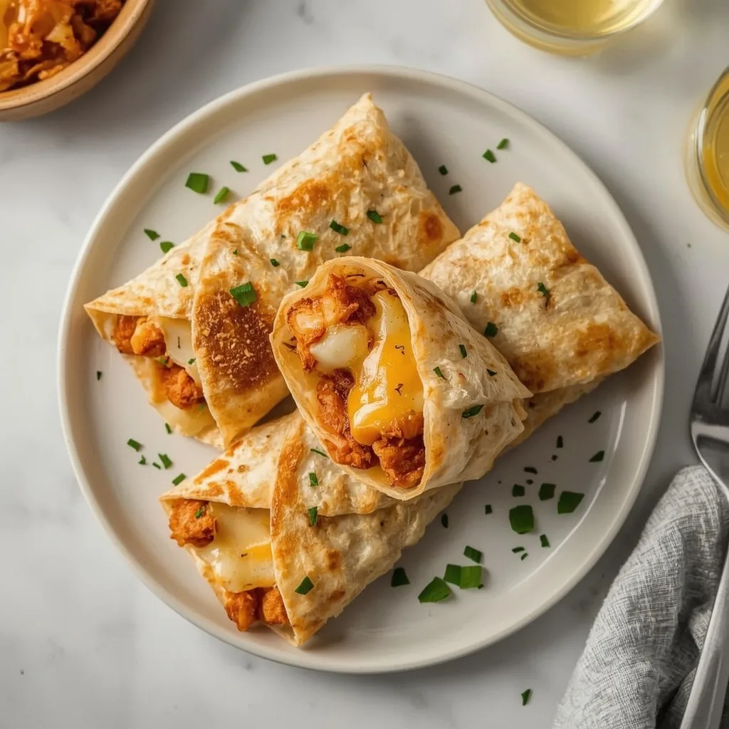 High Protein Crispy Air Fryer Chicken Mozzarella Wraps