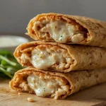 High Protein Crispy Air Fryer Chicken Mozzarella Wraps - recipe card