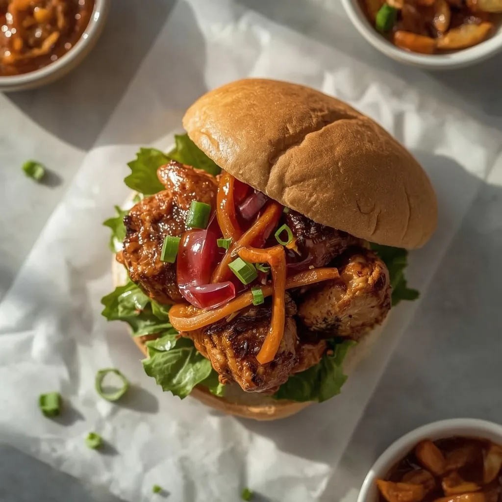 High Protein Korean BBQ Chicken Sandwich
