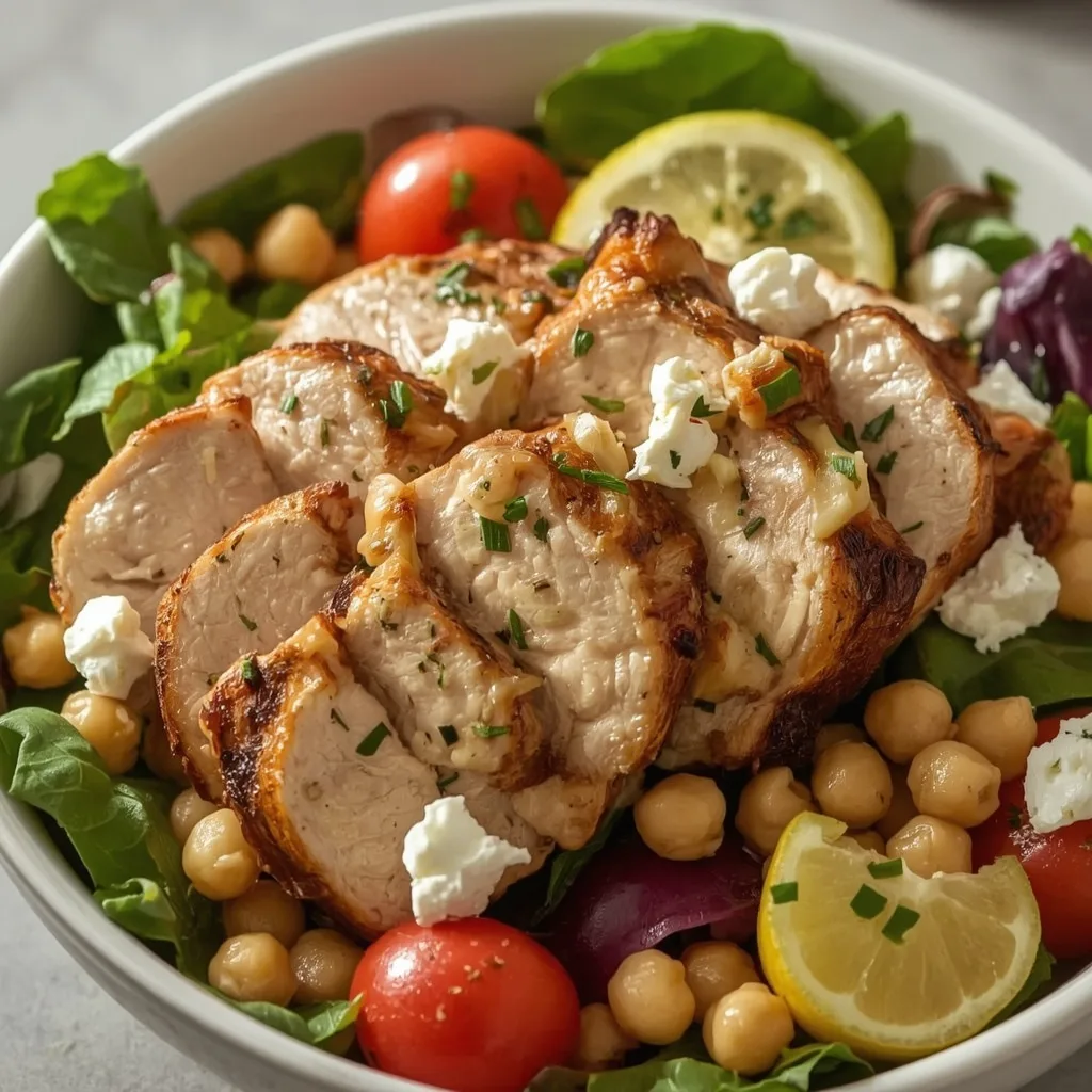 High Protein Mediterranean Chickpea Chicken Salad