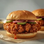 High Protein Nashville Hot Chicken Sandwiches - recipe card