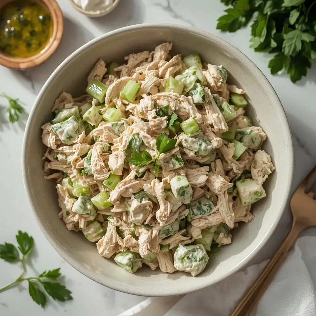 High Protein Pesto Chicken Salad