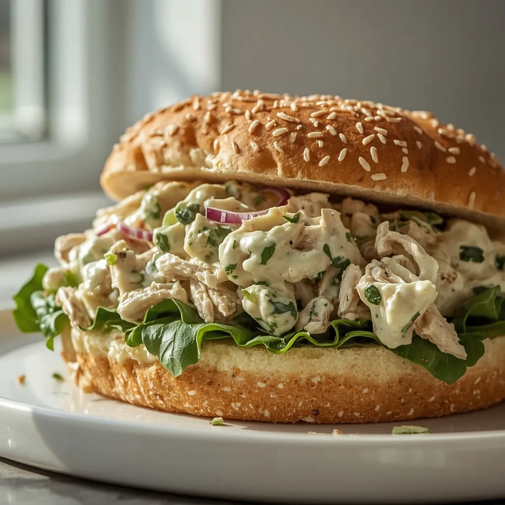 High Protein Pesto Chicken Salad