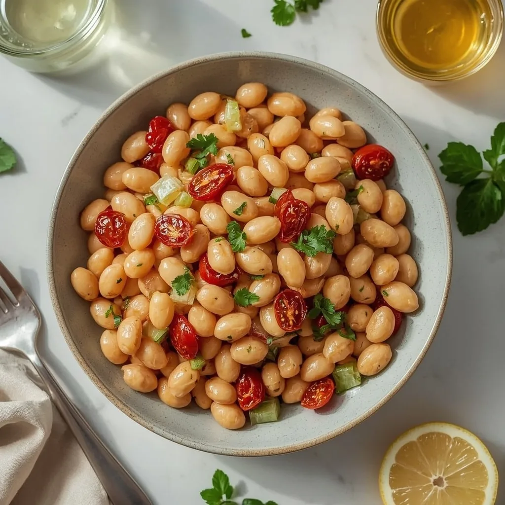 High Protein Sun Dried Tomato Cannellini Bean Salad