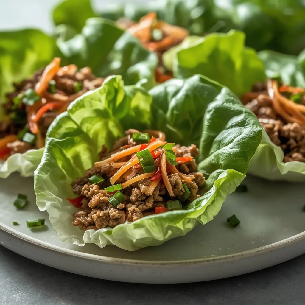 High Protein Thai Basil Beef Lettuce Cups