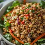 High Protein Thai Quinoa Crunch Salad - recipe card