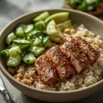 High Protein Tuna Rice Bowl - recipe card
