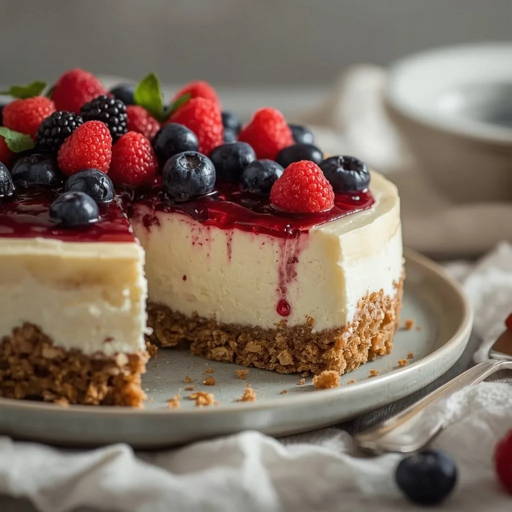 Greek Yogurt Cheesecake with Berries
