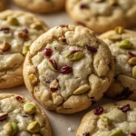 High Protein Cranberry Pistachio Shortbread Cookies - recipe card