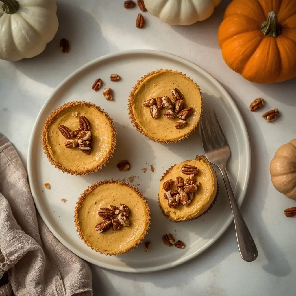 High Protein Mini Pumpkin Cheesecakes
